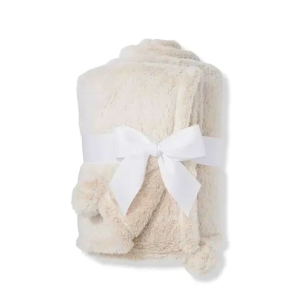 ULTA Cream/Off-White Ultra-Soft Plush Throw 50"x60" Bed Blanket - NEW